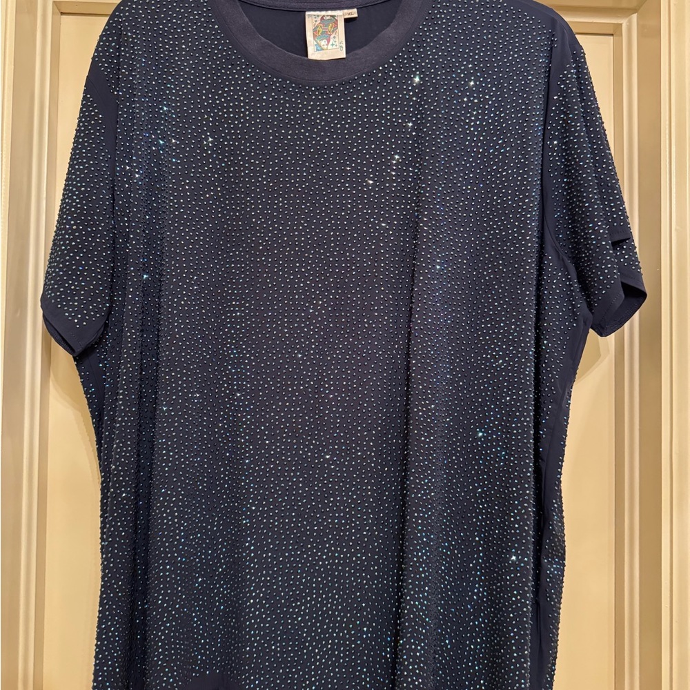 QUEEN OF SPARKLES Navy Short Sleeve Tee